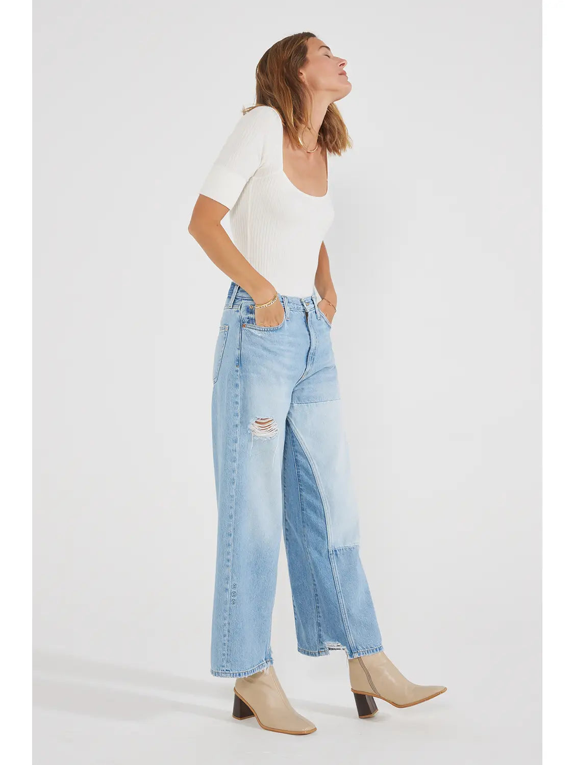 Devon Patchwork Wide Leg Jean
