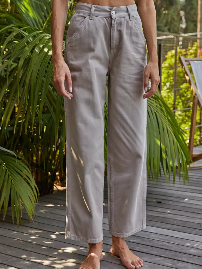 High Waisted Cotton Pants