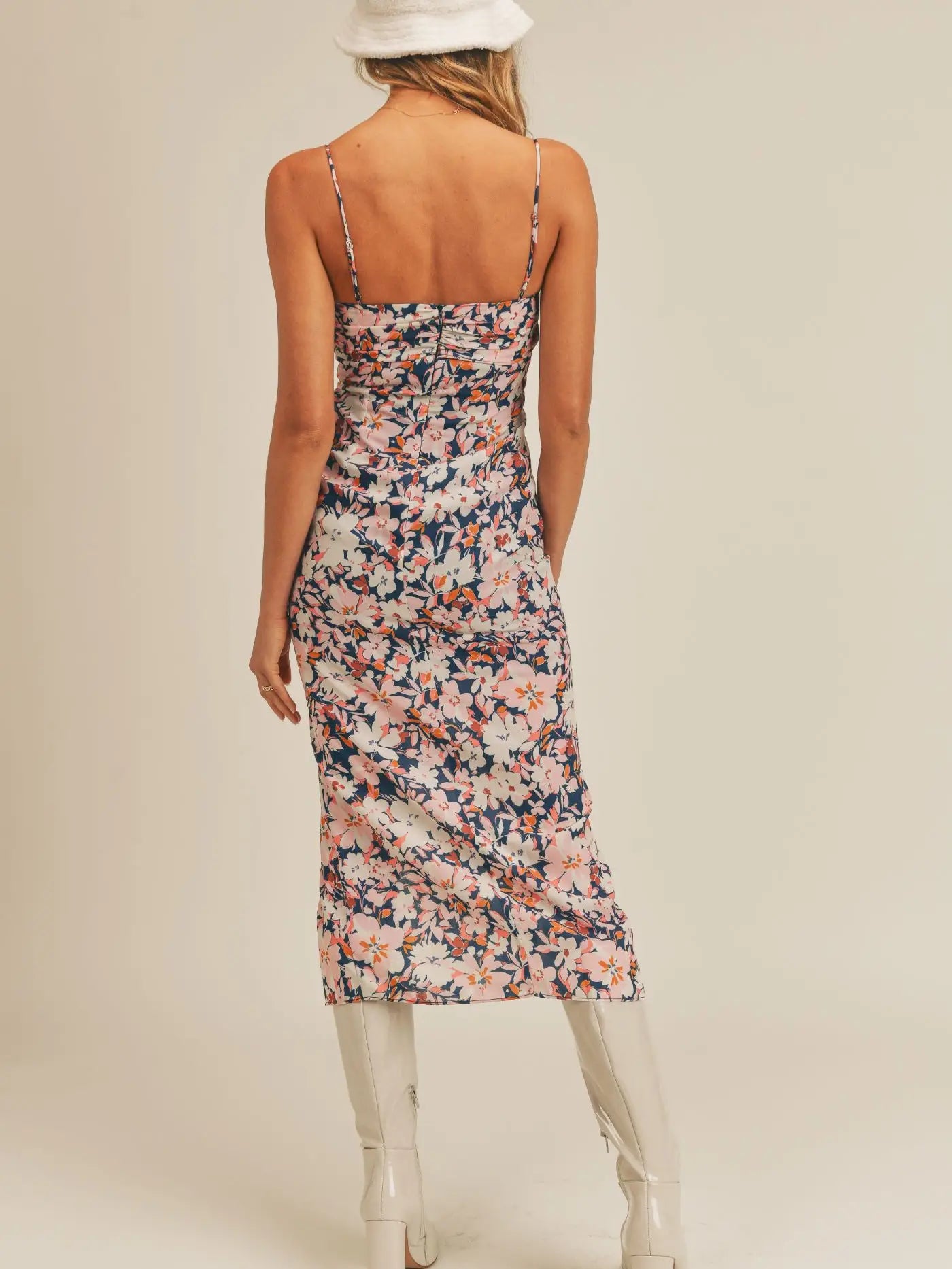 Retro Petals Midi Dress