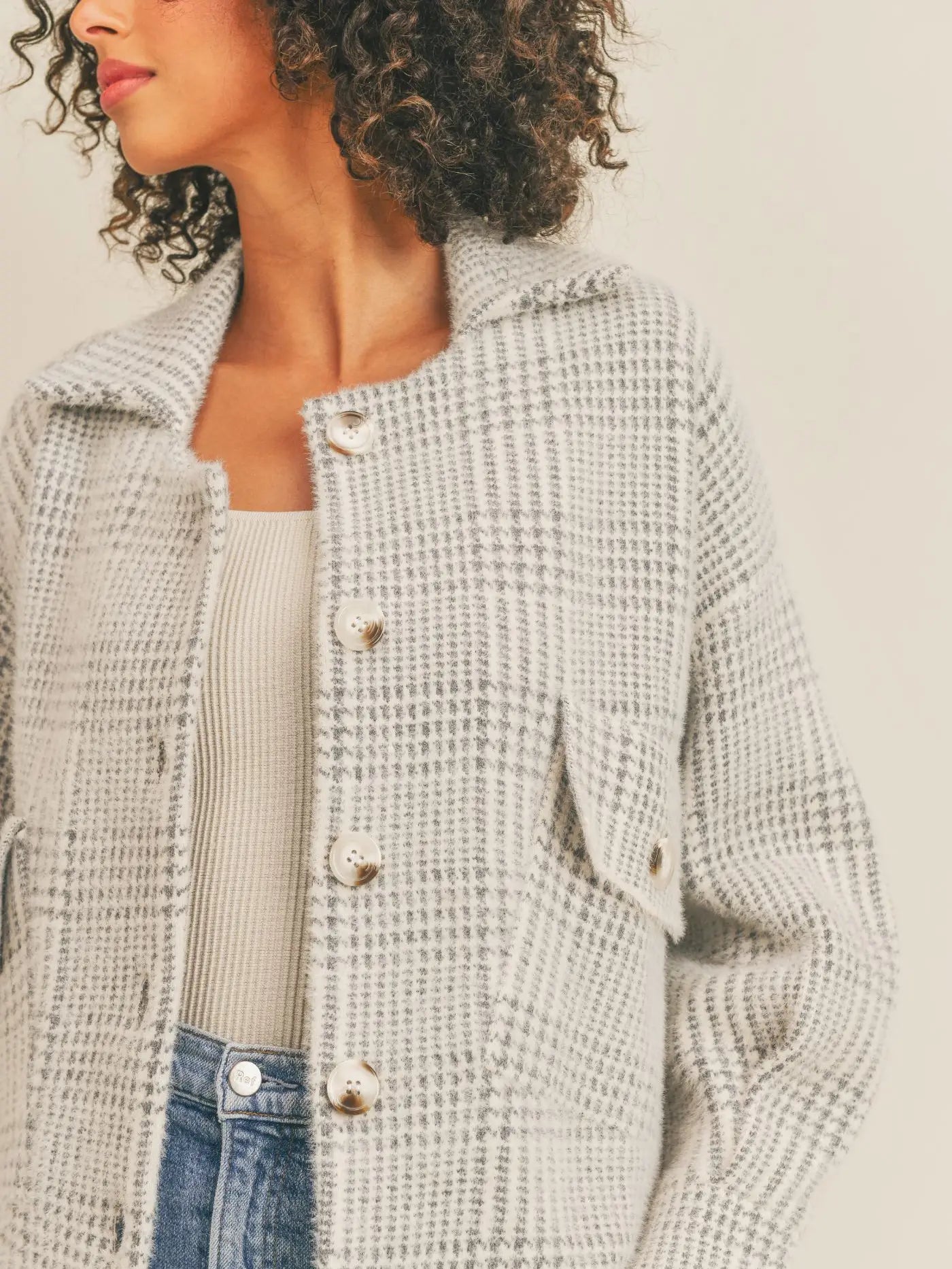 Lola Plaid Sweater Jacket